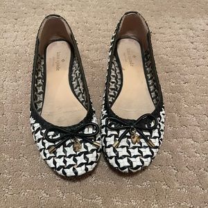 Kate Spade Black And White Slip On Flat N